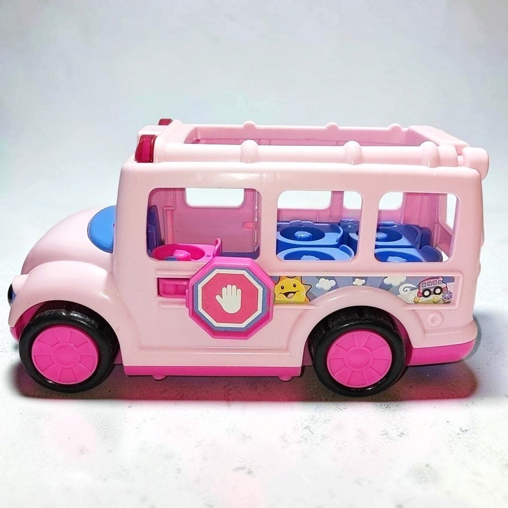 Fisher Price Little People Pink School Bus 2005 Lil Movers Toy Vehicle Kids Play